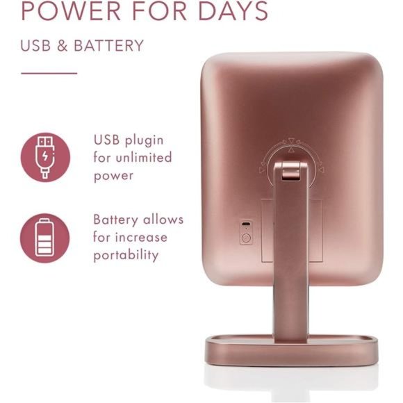 LED Makeup Vanity Mirror with 3 Light Setting and 15x Magnifying Mirror - Picture 3 of 6